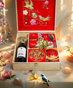 Hộp Quà Tết Xuân Như Ý Hộp Gỗ Đỏ 07