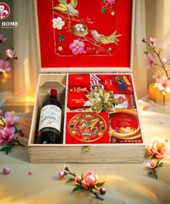 Hộp Quà Tết Xuân Như Ý Hộp Gỗ Đỏ 12
