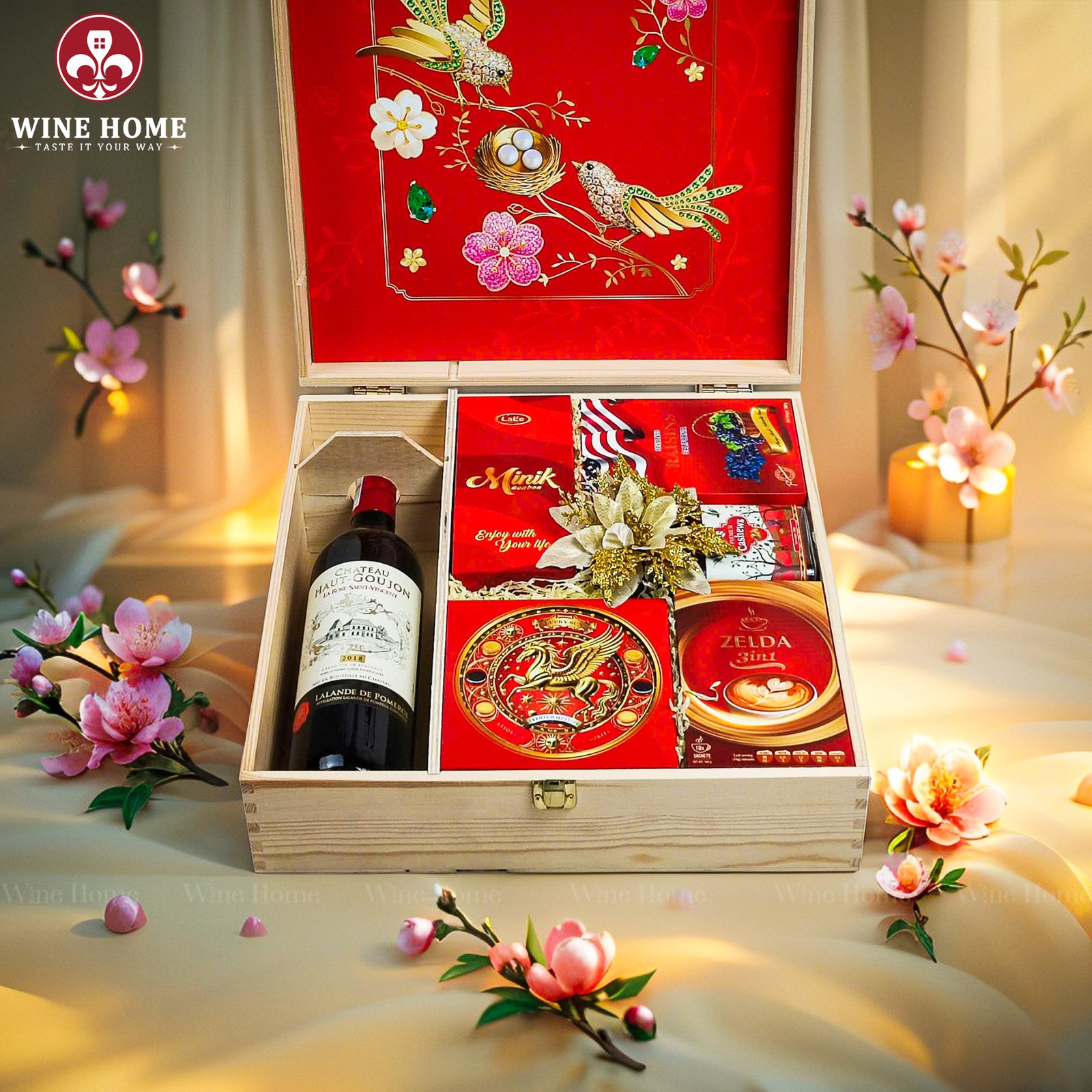 Hộp Quà Tết Xuân Như Ý Hộp Gỗ Đỏ 12 Hộp Quà Tết Xuân Như Ý Hộp Gỗ Đỏ 12