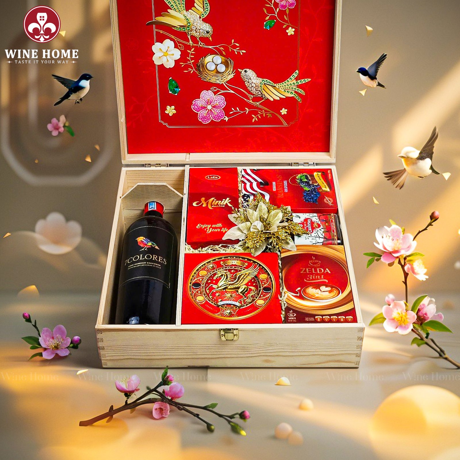 Hộp Quà Tết Xuân Như Ý Hộp Gỗ Đỏ 15 Hộp Quà Tết Xuân Như Ý Hộp Gỗ Đỏ 15