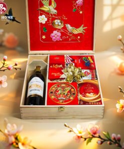 Hộp Quà Tết Xuân Như Ý Hộp Gỗ Đỏ 03