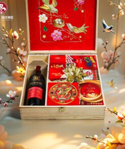 Hộp Quà Tết Xuân Như Ý Hộp Gỗ Đỏ 02