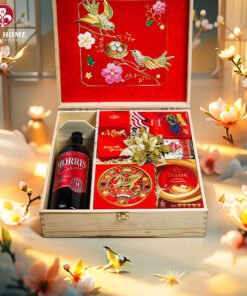 Hộp Quà Tết Xuân Như Ý Hộp Gỗ Đỏ 06