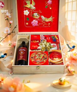 Hộp Quà Tết Xuân Như Ý Hộp Gỗ Đỏ 05