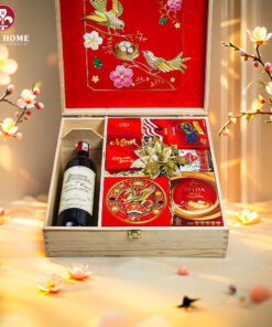 Hộp Quà Tết Xuân Như Ý Hộp Gỗ Đỏ 08