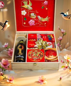 Hộp Quà Tết Xuân Như Ý Hộp Gỗ Đỏ 11