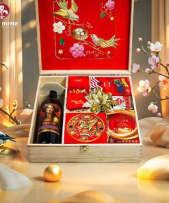 Hộp Quà Tết Xuân Như Ý Hộp Gỗ Đỏ 04