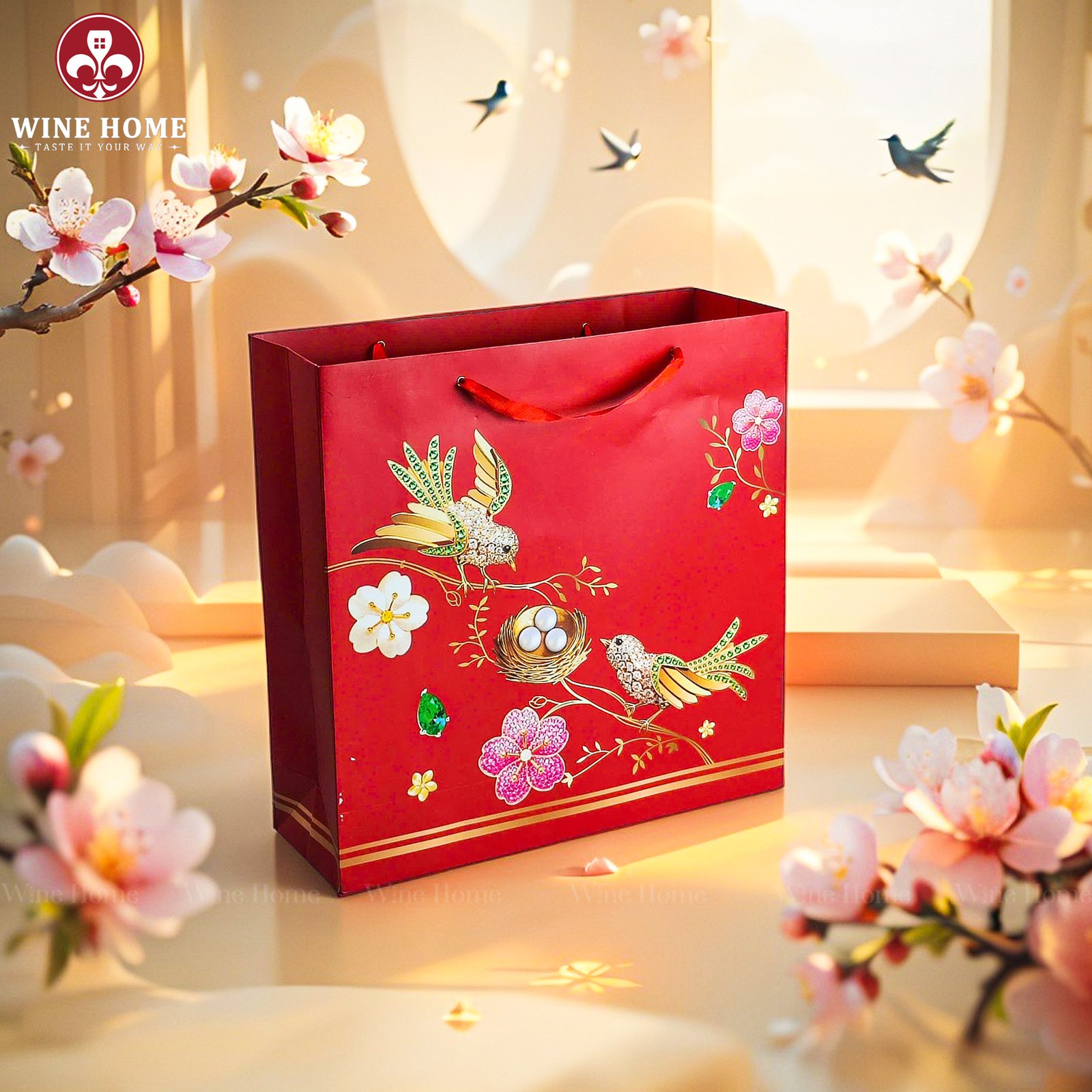 Hộp Quà Tết Xuân Như Ý Hộp Gỗ Đỏ Hộp Quà Tết Xuân Như Ý Hộp Gỗ Đỏ