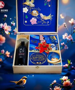 Hộp Quà Tết Xuân Như Ý Hộp Gỗ Blue 08