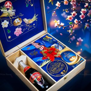 Hộp Quà Tết Xuân Như Ý Hộp Gỗ Blue 01