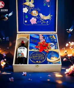 Hộp Quà Tết Xuân Như Ý Hộp Gỗ Blue 06