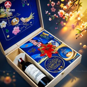 Hộp Quà Tết Xuân Như Ý Hộp Gỗ Blue 15 – Quà Tặng Doanh Nghiệp Cao Cấp Cho Tết 2026 | Rượu Vang Wine Home Hộp Quà Tết Xuân Như Ý Hộp Gỗ Blue 15