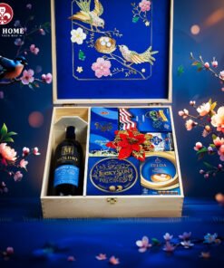 Hộp Quà Tết Xuân Như Ý Hộp Gỗ Blue 02