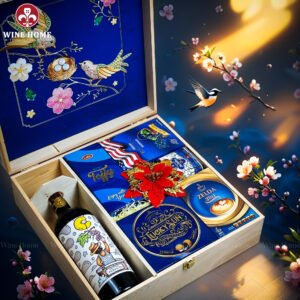 Hộp Quà Tết Xuân Như Ý Hộp Gỗ Blue 12 – Quà Tặng Doanh Nghiệp Cao Cấp Cho Tết 2026 | Rượu Vang Wine Home Hộp Quà Tết Xuân Như Ý Hộp Gỗ Blue 12