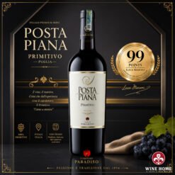 Rượu vang Ý Posta Piana Primitivo Cantine Paradiso - Đầy Cuốn Hút Cho Mọi Bữa Tiệc | Rượu Vang Wine Home Rượu vang Ý Posta Piana Primitivo Cantine Paradiso - Đầy Cuốn Hút Cho Mọi Bữa Tiệc