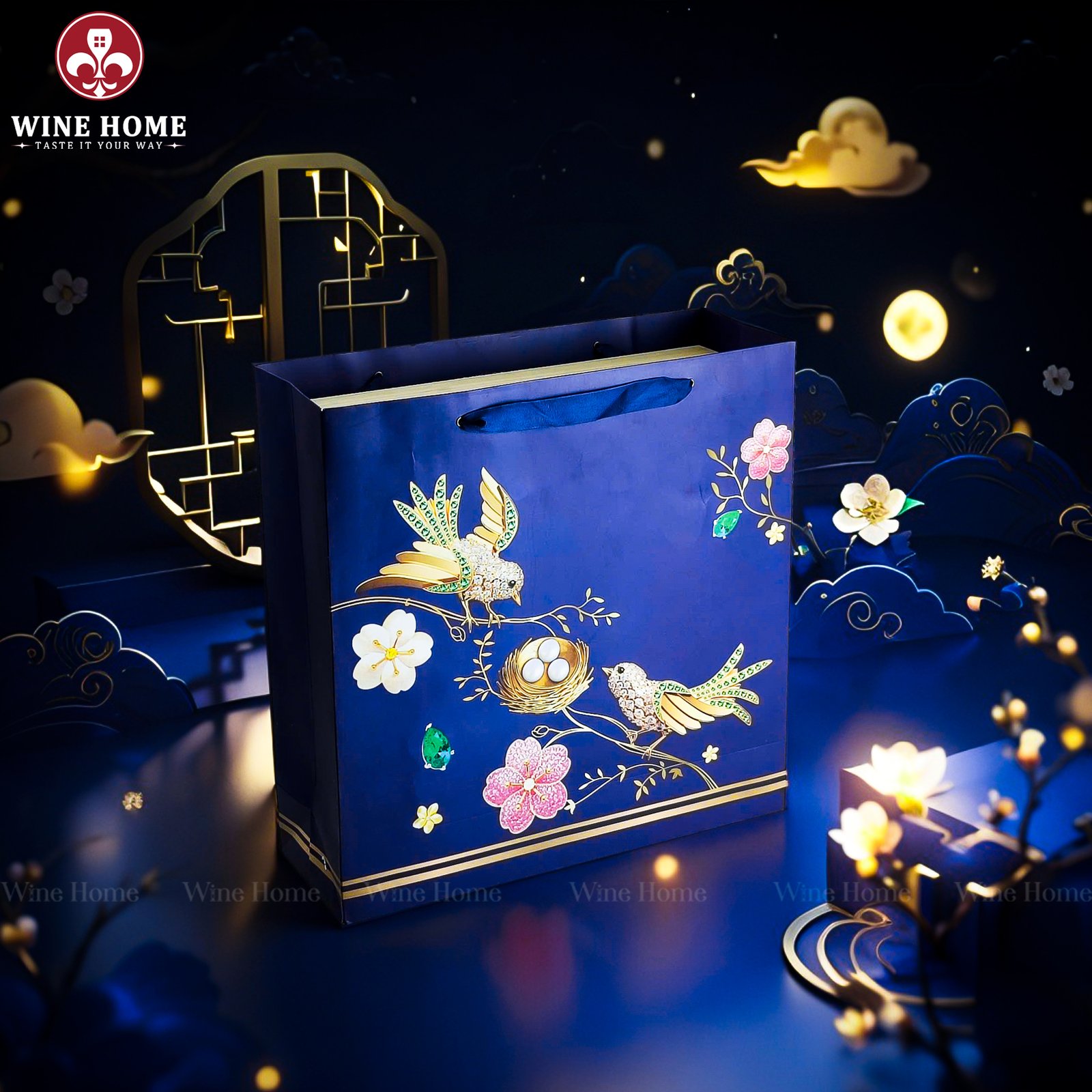 Hộp Quà Tết Xuân Như Ý Hộp Gỗ Blue Hộp Quà Tết Xuân Như Ý Hộp Gỗ Blue