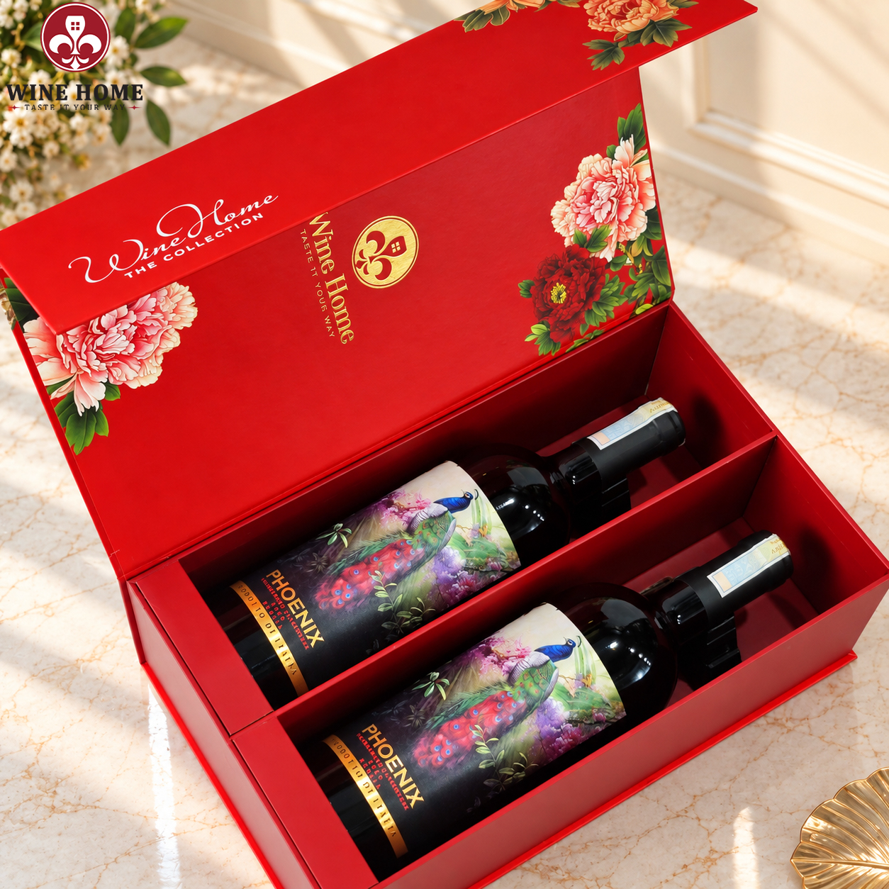 Hộp Quà Rượu Vang 2 Chai Phoenix Negroamaro Sangiovese - Le Vin Sud | Rượu Vang Wine Home Hộp Quà Rượu Vang 2 Chai Phoenix Negroamaro Sangiovese - Le Vin Sud