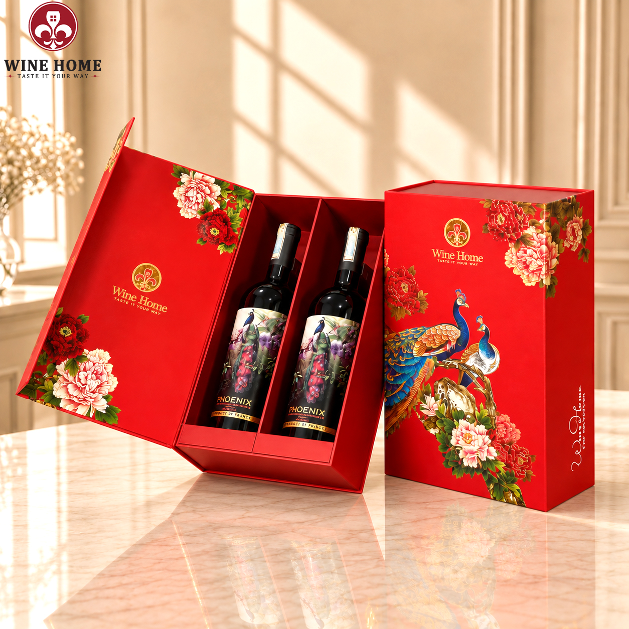 Hộp Quà Rượu Vang 2 Chai Phoenix Negroamaro Sangiovese - Le Vin Sud | Rượu Vang Wine Home Hộp Quà Rượu Vang 2 Chai Phoenix Negroamaro Sangiovese - Le Vin Sud