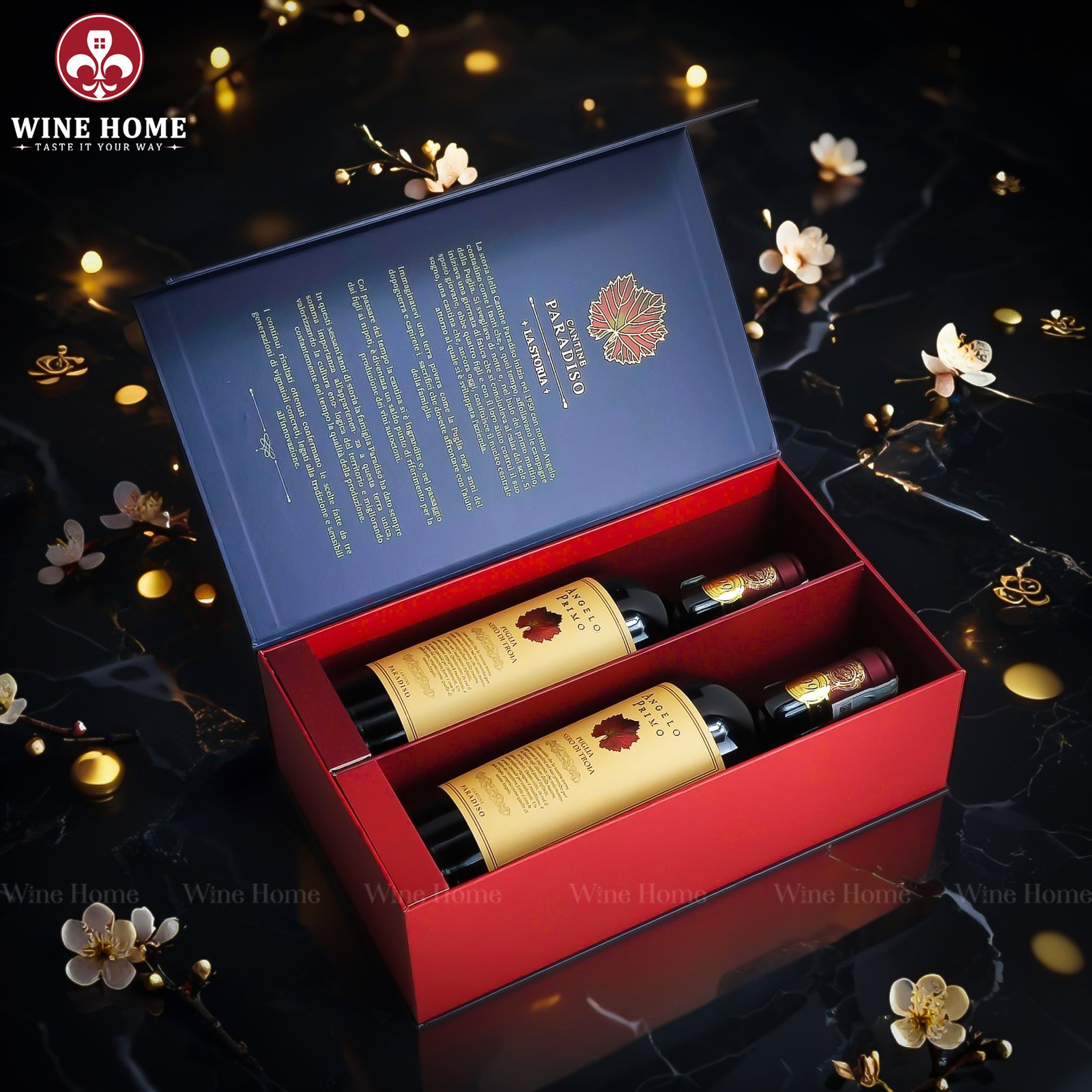Hộp Quà Rượu Vang 2 Chai Cantine Paradiso 04 Hộp Quà Rượu Vang 2 Chai Cantine Paradiso 04