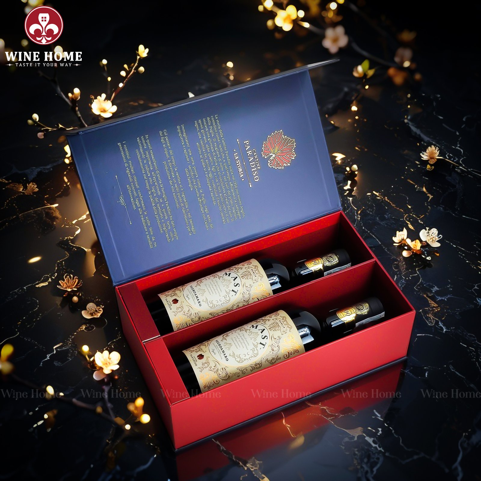 Hộp Quà Rượu Vang 2 Chai Cantine Paradiso 03 Hộp Quà Rượu Vang 2 Chai Cantine Paradiso 03