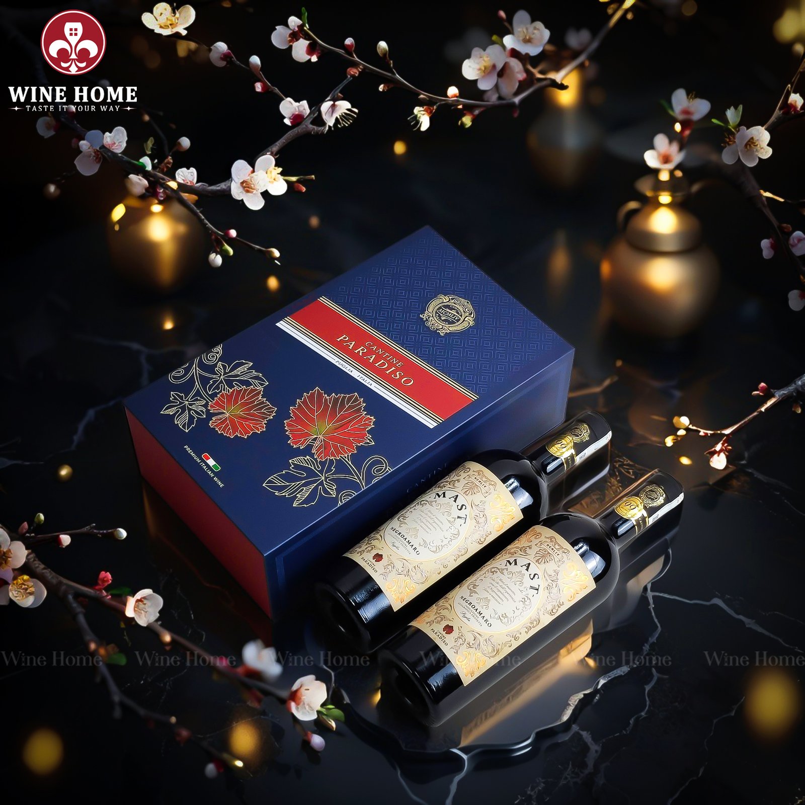 Hộp Quà Rượu Vang 2 Chai Cantine Paradiso 03 Hộp Quà Rượu Vang 2 Chai Cantine Paradiso 03