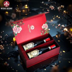 Hộp Quà Rượu Vang 2 Chai Hộp Đỏ Cao Cấp 04