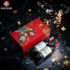 Hộp Quà Rượu Vang 2 Chai Hộp Đỏ Cao Cấp 05