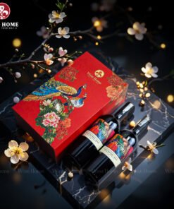 Hộp Quà Rượu Vang 2 Chai Hộp Đỏ Cao Cấp 01