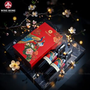 Hộp Quà Rượu Vang 2 Chai Hộp Đỏ Cao Cấp 01