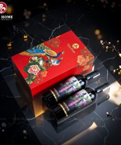 Hộp Quà Rượu Vang 2 Chai Hộp Đỏ Cao Cấp 02