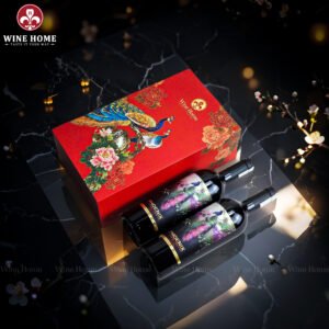 Hộp Quà Rượu Vang 2 Chai Hộp Đỏ Cao Cấp 02