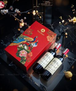 Hộp Quà Rượu Vang 2 Chai Hộp Đỏ Cao Cấp 03