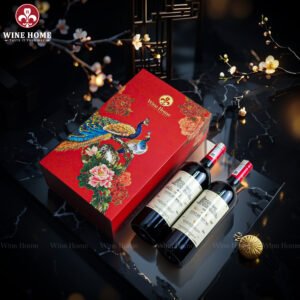 Hộp Quà Rượu Vang 2 Chai Hộp Đỏ Cao Cấp 03