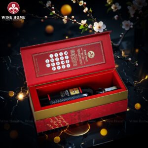 Hộp Quà Rượu Vang 1 Chai Hộp Đỏ Cao Cấp 06