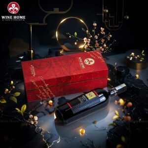 Hộp Quà Rượu Vang 1 Chai Hộp Đỏ Cao Cấp 06