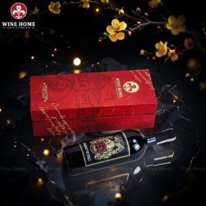 Hộp Quà Rượu Vang 1 Chai Hộp Đỏ Cao Cấp 03