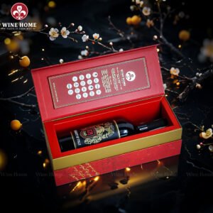 Hộp Quà Rượu Vang 1 Chai Hộp Đỏ Cao Cấp 03