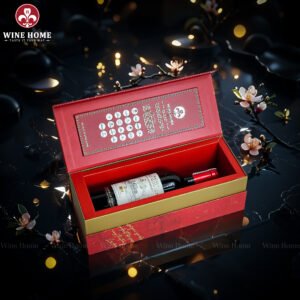 Hộp Quà Rượu Vang 1 Chai Hộp Đỏ Cao Cấp 07