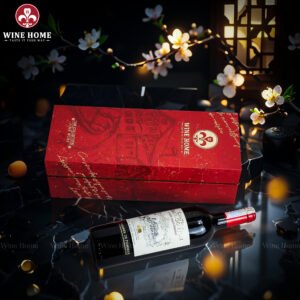 Hộp Quà Rượu Vang 1 Chai Hộp Đỏ Cao Cấp 07