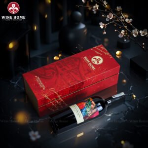 Hộp Quà Rượu Vang 1 Chai Hộp Đỏ Cao Cấp 01