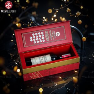 Hộp Quà Rượu Vang 1 Chai Hộp Đỏ Cao Cấp 02
