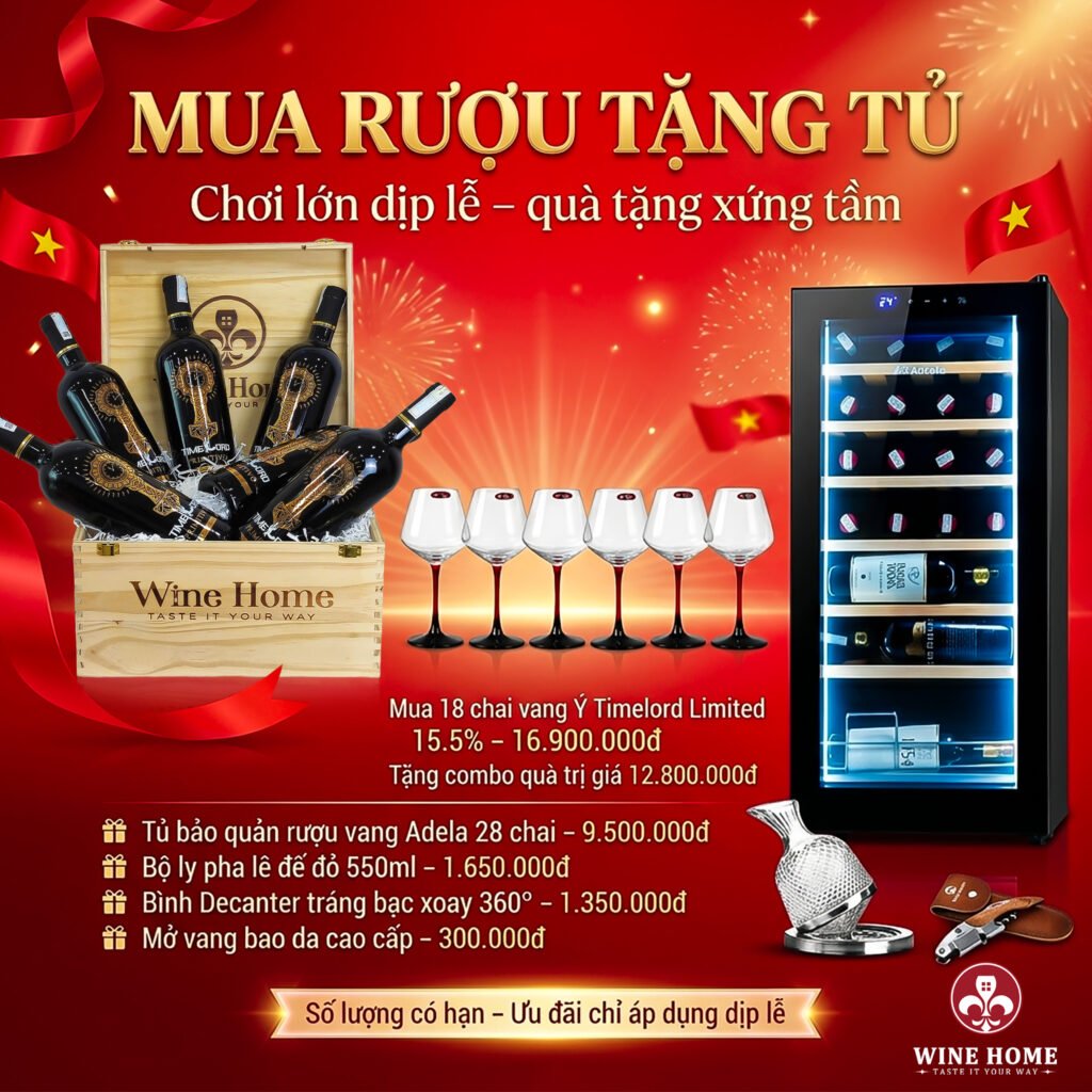 Mua Rượu Tặng Tủ Bảo Quản – Combo Đẳng Cấp Dịp 30/4 Tại Wine Home