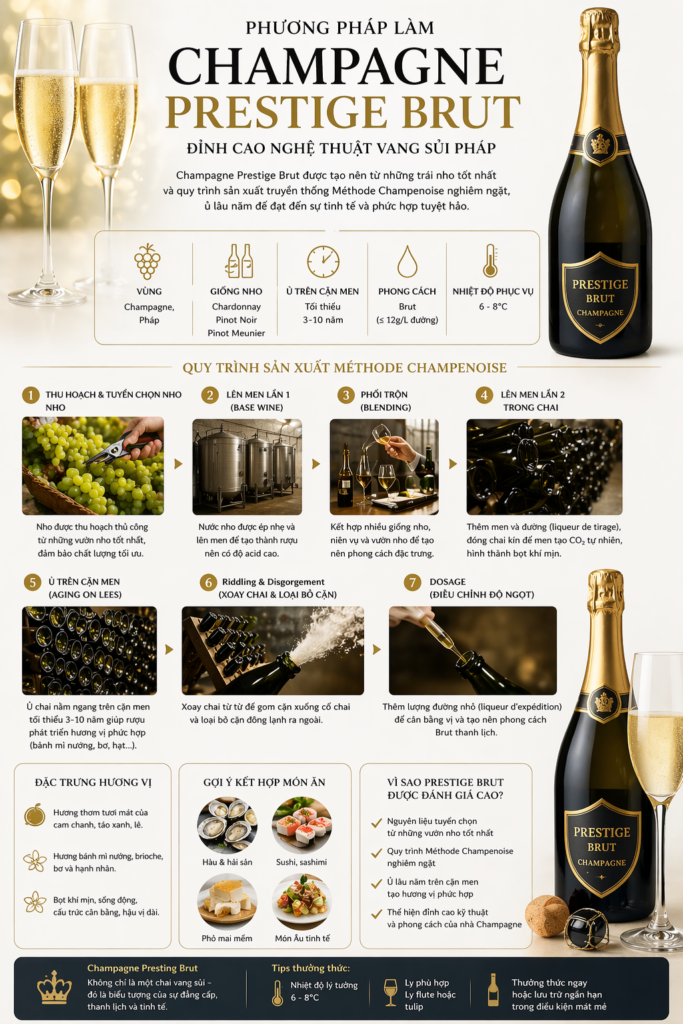 Phương Pháp Làm Rượu Champagne Prestige Brut