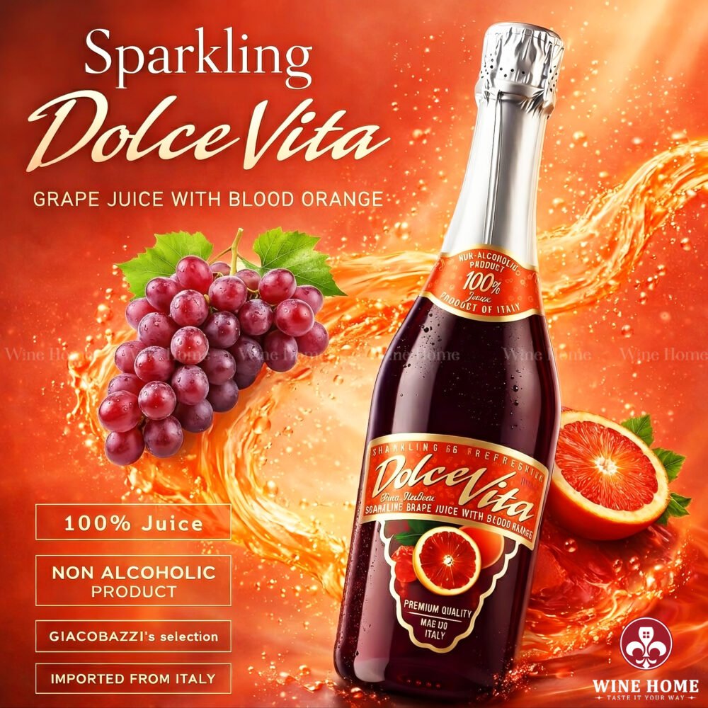 Mát Lạnh Từng Ngụm – Khám Phá Dolce Vita Không Cồn Chuẩn Vị Ý | Rượu Vang Wine Home Dolce Vita Cam Đỏ – Tươi Mới Bùng Nổ