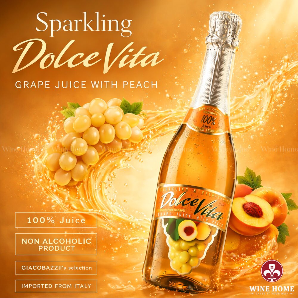 Mát Lạnh Từng Ngụm – Khám Phá Dolce Vita Không Cồn Chuẩn Vị Ý | Rượu Vang Wine Home Dolce Vita Đào – Ngọt Ngào Quyến Rũ