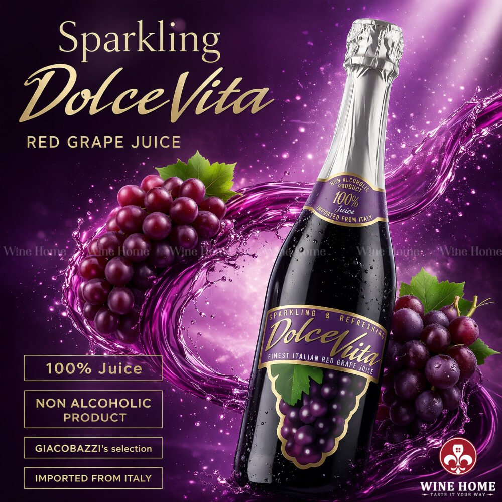 Mát Lạnh Từng Ngụm – Khám Phá Dolce Vita Không Cồn Chuẩn Vị Ý | Rượu Vang Wine Home Dolce Vita Nho Đỏ – Đậm Đà Tinh Tế