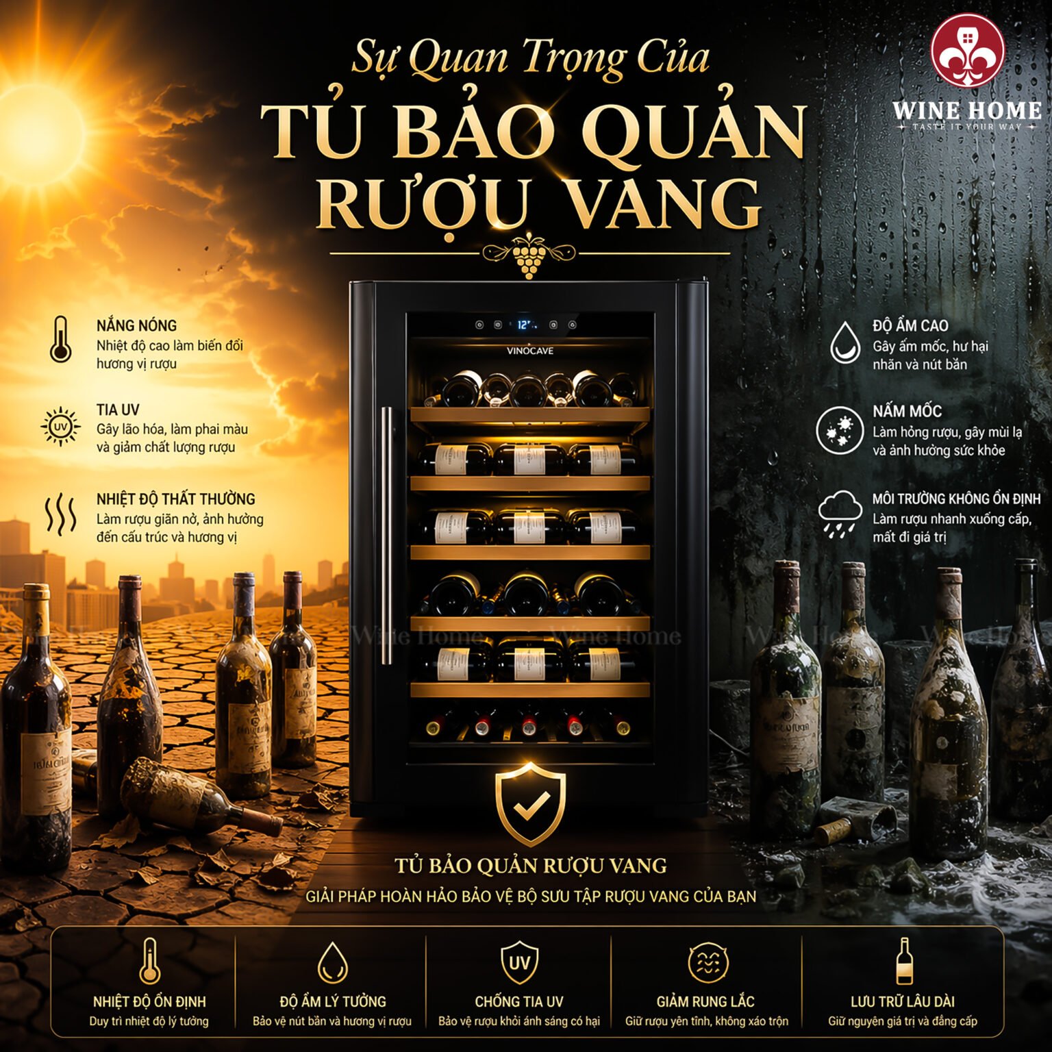 Tủ Bảo Quản Rượu Vang Là Gì? Sự Quan Trọng Của Tủ Rượu Vang Trong Bảo Quản Và Thưởng Thức