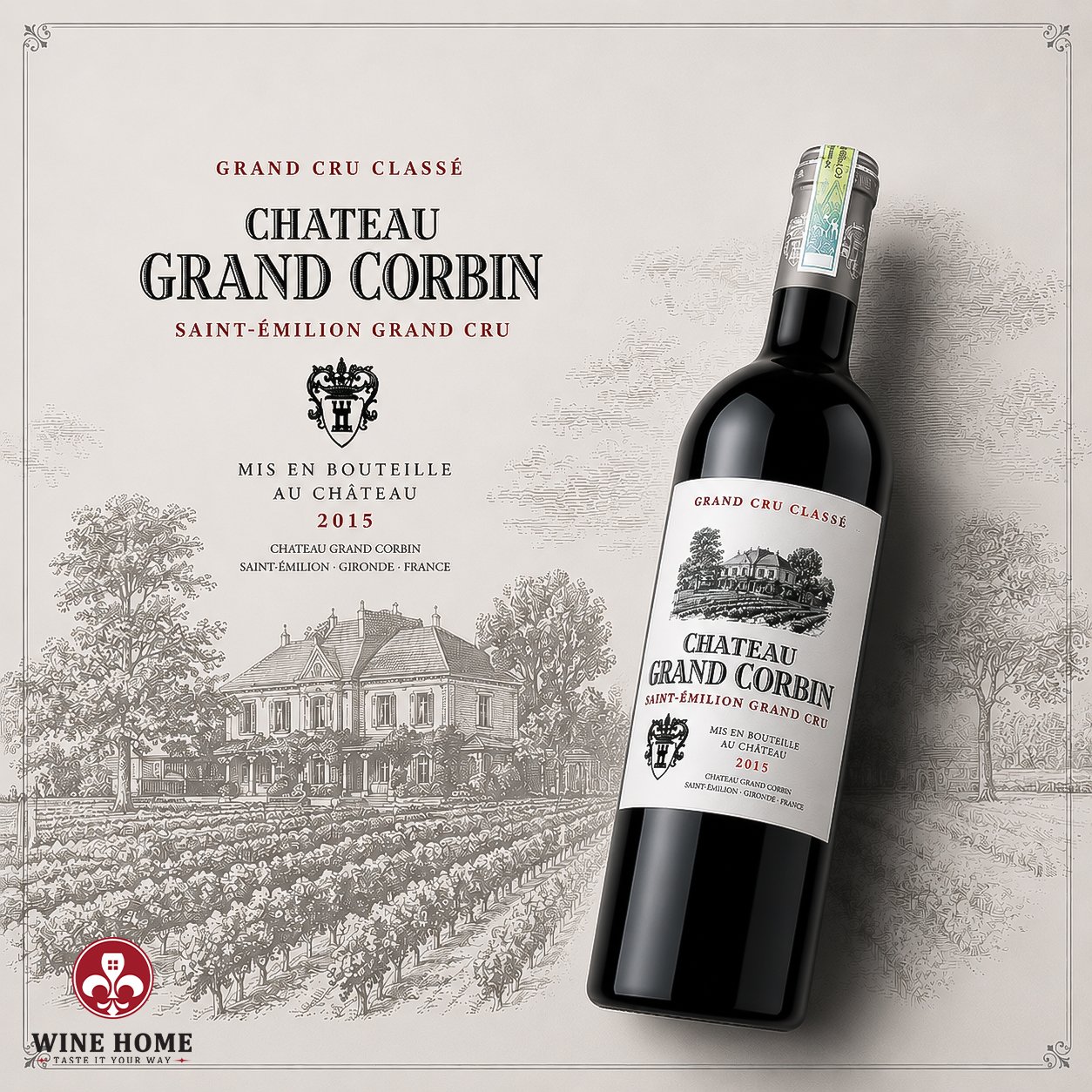 Rượu Vang Pháp Château Grand Corbin 2015 Grand Cru Classé Saint-Émilion | Rượu Vang Wine Home Château Grand Corbin 2015 Grand Cru Classé – Tinh Hoa Saint-Émilion Bordeaux