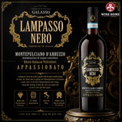 Rượu vang Ý Lampasso Nero Appassionato – Vang Ý Appassimento Đậm Đà, Sang Trọng
