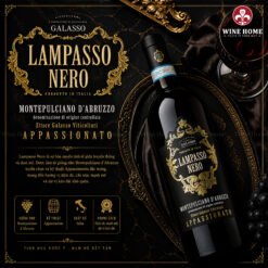Rượu vang Ý Lampasso Nero Appassionato – Vang Ý Appassimento Đậm Đà, Sang Trọng